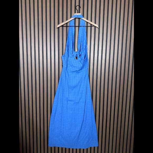 Free People Dress Large Womens Blue Nya Maxi Textured Front Twist Front Slit - Picture 2 of 7